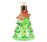 Simple Pleasures Dispenser di sapone per le mani con decorazione stagionale: bottiglia a forma di albero di Natale con sapone liquido profumato, dispenser decorativo a pompa a mano, ricaricabile, per