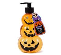 Simple Pleasures Dispenser di sapone per le mani con scritta, a forma di divertente bottiglia con sapone liquido profumato, pompa a mano decorativa, ricaricabile, per cucina e bagno (zucca impilata)