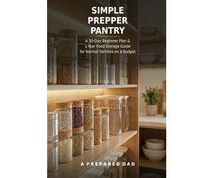Simple Prepper Pantry: 30 day beginner plan & 1 year food storage guide for normal families on a budget.