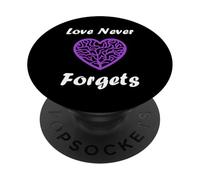 Simple purple quote alzheimer's love never forgets PopSockets PopGrip Adesivo