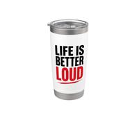 Simple quote Concert Volume Musician Life Is Better Loud Bicchiere termico in acciaio inox doppia parete