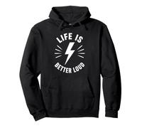 Simple Quote Concert Volume Musician Life Is Better Loud Felpa con Cappuccio