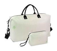 Simple Romantic Peach Green Star Travel Borsa da viaggio per weekend, borsa da viaggio per palestra, sport con borsa da toeletta per trekking, impermeabile