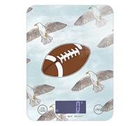 Simple Rubgy Birds - Bilancia digitale per alimenti, facile da pulire, per cucina, 5 kg/5 g, con 4 unità per dimagrire e arrostire (batterie non incluse)