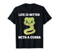 Simple Snake reptile quote life better with a Cobra Maglietta
