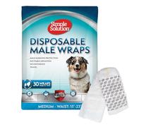 simple solution Diapers per Cani da Uomo | Involucri per Maschi con Super Assorbente, Resistente alle perdite | urinazione eccitabile, incontince o marcatura Maschile | Medium | 30 conteggi
