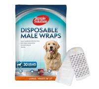 Simple Solution Diapers per cani da uomo | involucri per maschi con vestibilità super assorbente, resistente alle perdite | urinazione eccitabile, incontince o marcatura maschile | Large | 30 conteggi
