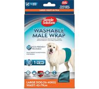Simple Solution Fascia Lavabile e Riutilizzabile per Cani Maschi 1 x L | Assorbente e anti-perdite con vestibilità regolabile e comoda. Ideale per incontinenza e marcature del territorio.