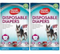 Simple Solution Nuovi ‘True Fit’ Pannolini Monuso per Cani Femmina con Idicatore di Bagnato Medio - 12 pezzi (Confezione da 2)