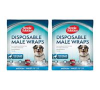Simple Solution Pannolini a Fascia Monuso per Cani Maschio con Idicatore di Bagnato, Medium, 12 unità (Confezione da 2)