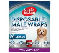 Simple Solution Pannolini a Fascia Monuso per Cani Maschio con Idicatore di Bagnato, Taglia Toy, XS, 12 unità