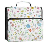 Simple Summer Little Bloom - Organizer per raccoglitori a 3 anelli, 3,8 cm, con tracolla e manico, tasche multiple per la scuola