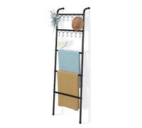 Simple Trending - Scaletta portacoperte, portasciugamani in metallo a 5 ripiani con 12 ganci, scaletta decorativa in stile metallico di 200 cm per soggiorno, camera da letto, bagno e decorazione per