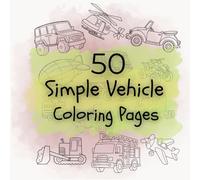 Simple Vehicle Coloring Book: Kids Coloring Book with Cars, Trucks, Buses, and Other Vehicles