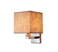 Simple Wall Light Square Fabric Sconce, Bedside Reading Wall Sconce Light Fixture Metal Wall Mounted Lamp for Dining Room Living Room Bedrooms Bedside Decor Light/Beige
