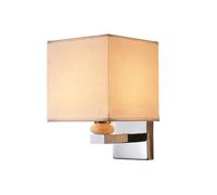 Simple Wall Light Square Fabric Sconce, Bedside Reading Wall Sconce Light Fixture Metal Wall Mounted Lamp for Dining Room Living Room Bedrooms Bedside Decor Light/White