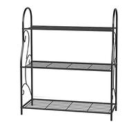 Simple Wrought Iron Shoe Rack Camera da letto Storage Rack Home Simple Flower Stand Multi-Layer Small Shoe Rack (Black)