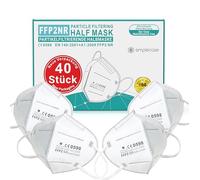 Maschera Simplecase FFP2, 40 pezzi, certificata dall'organismo ufficialmente notificato 2834, respiratore, maschera con filtro per particelle, bianco