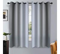 SimpleHome Ombre Room Darkening Curtains for Living Room, Light Blocking Gradient Grey to Greyish White Thermal Insulated Grommet Window Curtains/Drapes for Bedroom, 2 Panels, 52x63 inches Length