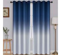 SimpleHome Ombre - Tende oscuranti per camera da letto, blocco della luce, da blu a grigio, bianco, isolamento termico, con occhielli, tende per finestre, tende per soggiorno, 2 pannelli, 132 x 213 cm