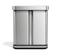 simplehuman Ccaldu Kitchen Step Trash Can, 46 Liter, Brushed Stainless Steel
