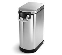 simplehuman, cestino extra-grande per pet food, acciaio inox spazzolato