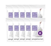 simplehuman Code K 200 sacchetti per la spazzatura con chiusura a cordoncino, 35-45 litri, colore bianco