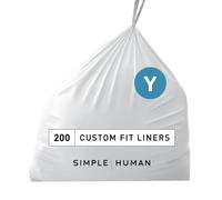 simplehuman Codice Y 200 pezzi Sacchi per la spazzatura con coulisse personalizzati originali da 30 litri / 8 galloni, bianchi