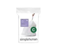 simplehuman CW0162 sacchi spazzatura, sacchetti su misura codice C, bianchi, confezione da 20