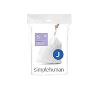 simplehuman CW0169 sacchi spazzatura, sacchetti su misura codice J, bianchi, confezione da 20