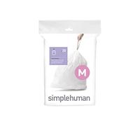 simplehuman CW0173 sacchi spazzatura, sacchetti spazzatura codice M, bianchi, confezione da 20
