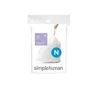 simplehuman CW0174 sacchi spazzatura, sacchetti su misura codice N, bianchi, confezione da 20