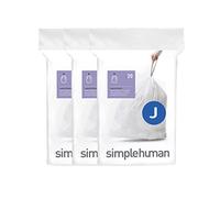 simplehuman CW0259 sacchi spazzatura, sacchetti su misura codice J, bianchi, 3 x confezione da 20 (60 sacchetti)