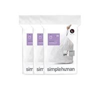 simplehuman CW0407 sacchi spazzatura, sacchetti su misura codice L, bianchi, 3 x confezione da 20 (60 sacchetti)