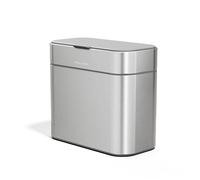 simplehuman CW1645 contenitore per compost, pattumiera cestino piccolo per compostaggio da cucina, bidone per rifiuti organici, acciaio inox spazzolato, 4 L