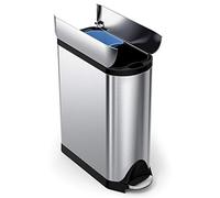 simplehuman CW2017 cestino per raccolta differenziata a farfalla, pattumiera da cucina, acciaio inox spazzolato, 40 L (20/20)