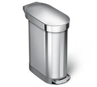 simplehuman CW2044 cestino sottile con pedale, pattumiera da cucina, acciaio inox spazzolato, 45 L