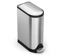 simplehuman CW2058 cestino a farfalla con pedale, pattumiera da cucina, acciaio inox spazzolato, 18 L