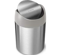 simplehuman Mini Cestino, Acciaio Inox Spazzolato con la Parte Grigio, 1.5 Litri