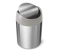 simplehuman Mini Cestino, Acciaio Inox Spazzolato con la Parte Grigio, 1.5 Litri