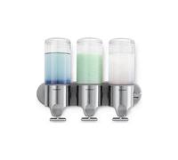 SIMPLEHUMAN - Pompa Doccia Tripla Montaggio A Parete 3 X 15 Fl. Oz. Dispenser Di Shampoo E Sapone In Acciaio Inossidabile