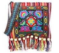 SimpleLife Borsa a Tracolla con Ricamo Design-Cinese Hmong Tailandese Tribù Totes, Messenger Boho Hippie con Nappine