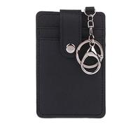 SimpleLife - Custodia a portafoglio in morbida pelle con portachiavi e portachiavi, 7,3 x 11 cm, colore: nero, nero, 7.3x11cm, Classico