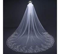 SimpleLife Velo da Sposa, Velo da Sposa Romantico a Uno Strato 4M con Velo da Sposa in Pizzo Floreale Ricamato con Pettine