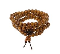 SimpleLife108 Preghiera Perline di Legno Bracciale Mala-Sandalo Naturale 8mm Perline Bracciali-Legno Naturale Buddista Tibetano Buddha Collana di Meditazione