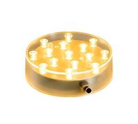 Simplelight4you Base per vaso a LED da 10,2 cm, per centrotavola, con 15 luci LED bianche morbide e super luminose (base rotonda a LED da 10,2 cm, luce bianca morbida)