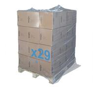 SIMPLETEK - 29x Copertura Cappuccio in Film Termoretraibile Protezione Copri Pallet 115 X 55+55 X 190 cm 200 Micron MY per Pancali 120 X 80 X 130 cm (29 pezzi)