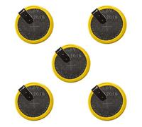 SIMPLETEK - 5x Batteria Ricaricabile LIR2016 Li-Ion Bottone da Saldare con Connettori a 90° 3.6V Angolati (5 pezzi)