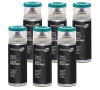 SIMPLETEK - 6X Bomboletta Vernice Spray Acrilico Blu Acqua RAL 5021 Universale Multimateriale Rapida Asciugatura Interni Esterni 400ml (kit 6 pezzi)