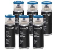 SIMPLETEK - 6X Bomboletta Vernice Spray Acrilico Blu Capri RAL 5019 Universale Multimateriale Rapida Asciugatura Interni Esterni 400ml (kit 6 pezzi)